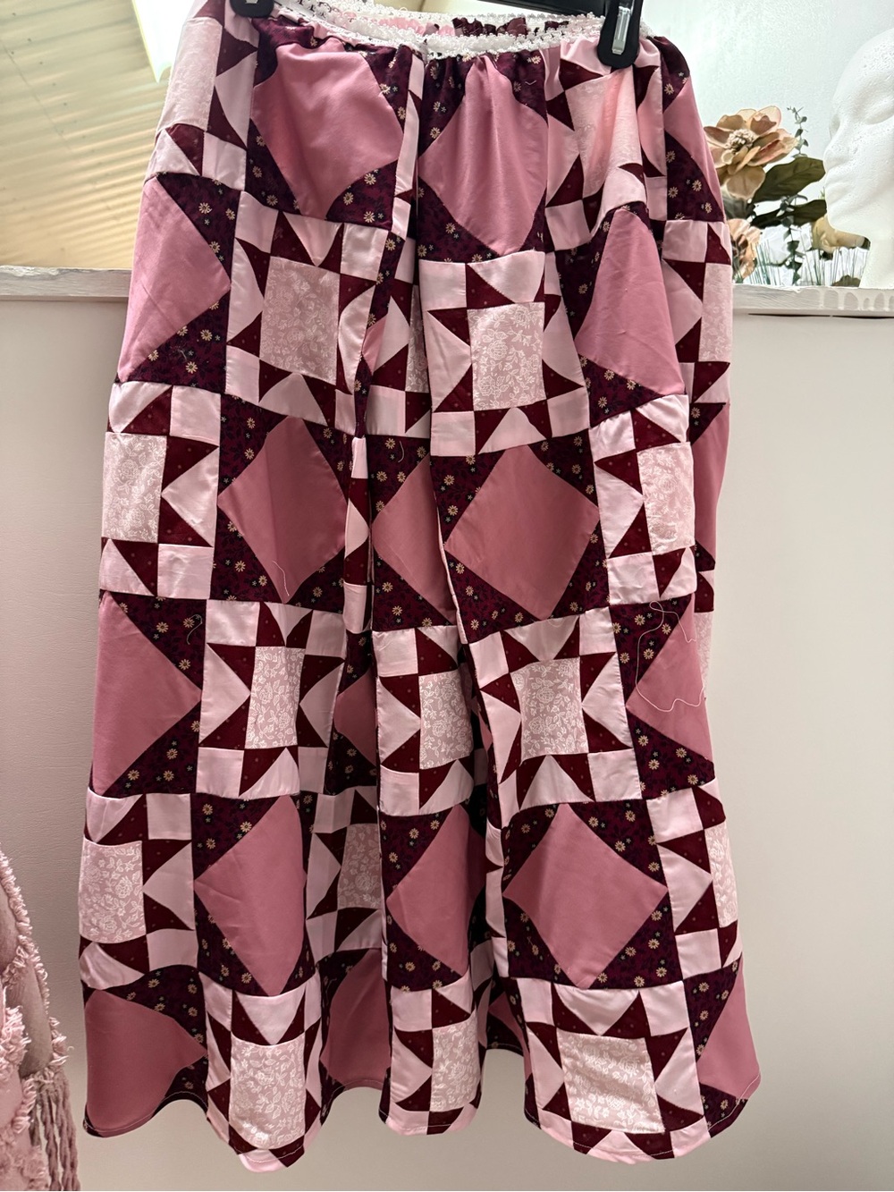 Patchwork Skirt with elastic waist